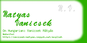 matyas vanicsek business card