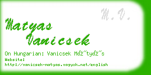 matyas vanicsek business card